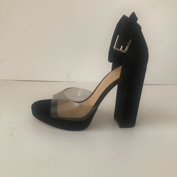 - Rachel Zoe 
Suede Platform Block Hells Sandals size 7 - Picture 2 of 9